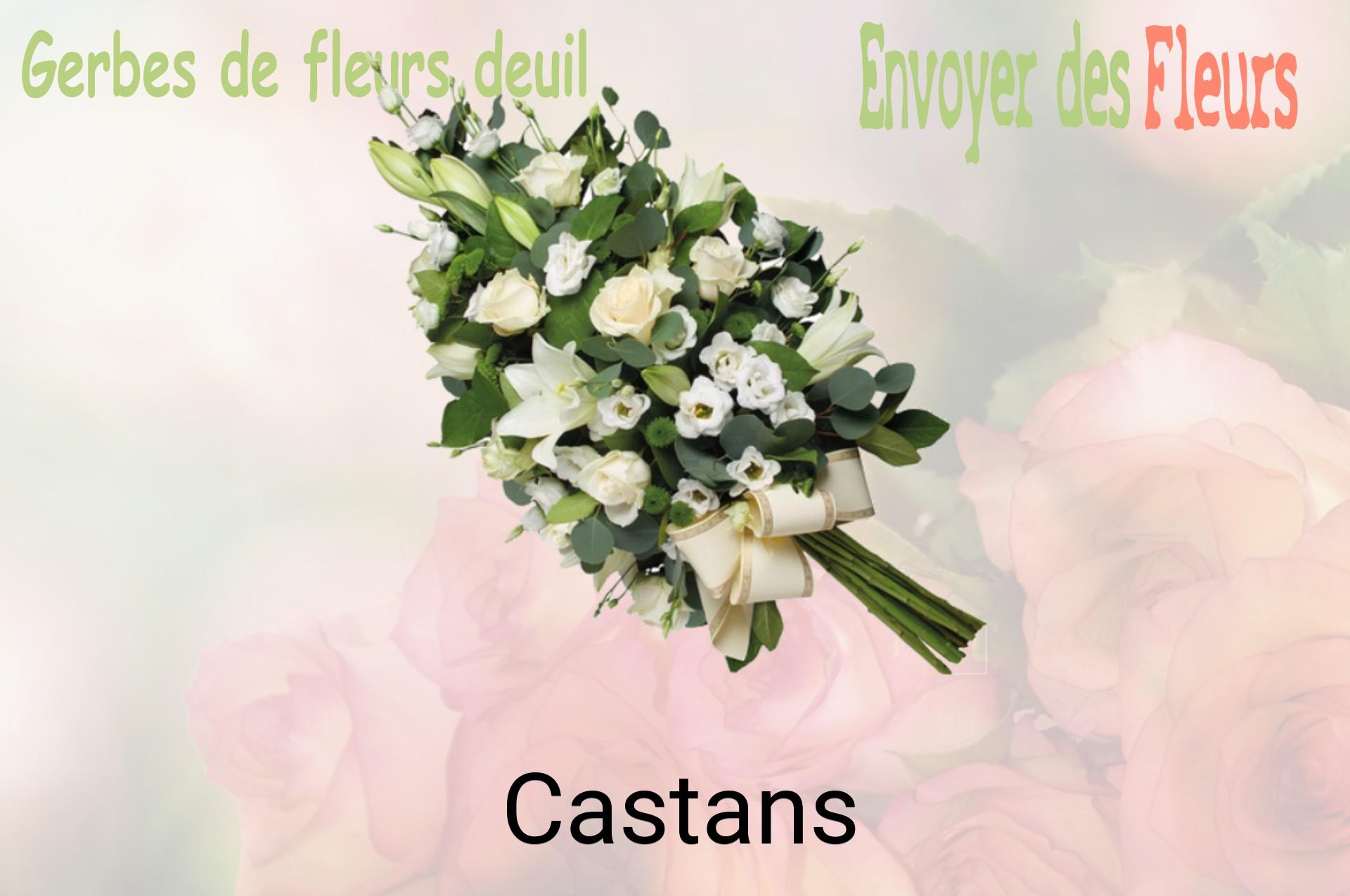 Gerbe de fleurs de deuil livrée à Castans